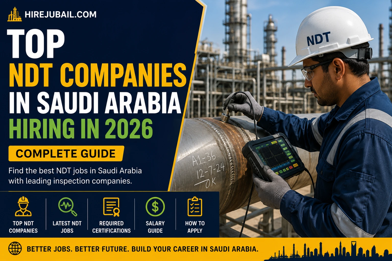 Top NDT companies in Saudi Arabia providing non-destructive testing, inspection, asset integrity, and industrial quality assurance services for oil and gas projects.