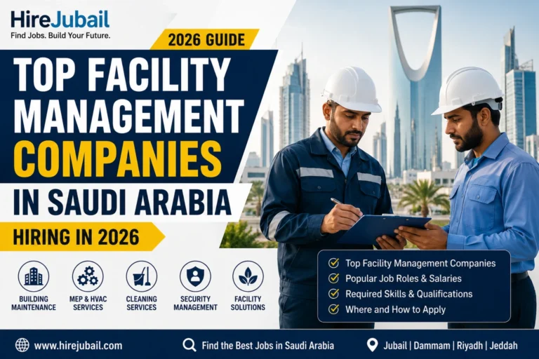 Top Facility Management Companies in Saudi Arabia Hiring in 2026 4 Top facility management companies in Saudi Arabia providing maintenance, HVAC, cleaning, and building management services.