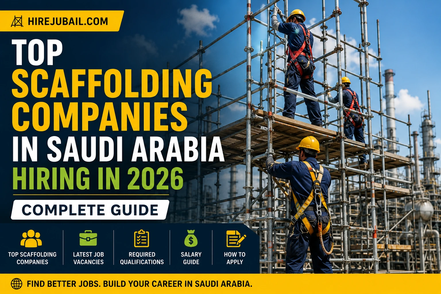 Top Scaffolding Companies in Saudi Arabia providing industrial scaffolding, shutdown, turnaround, maintenance, and construction services for oil and gas projects.